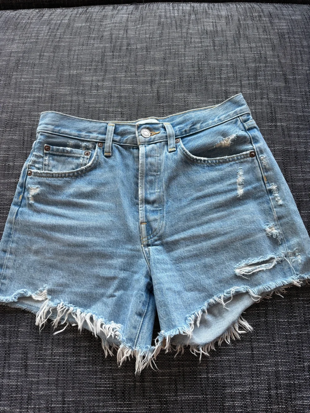 AGOLDE Parker Long Swapmeet Denim Shorts - Size 25